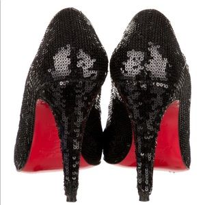Christian Louboutin Semi Pointed Sequin Pumps 37